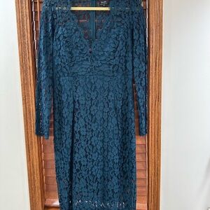 Elegant Lace Teal Dress